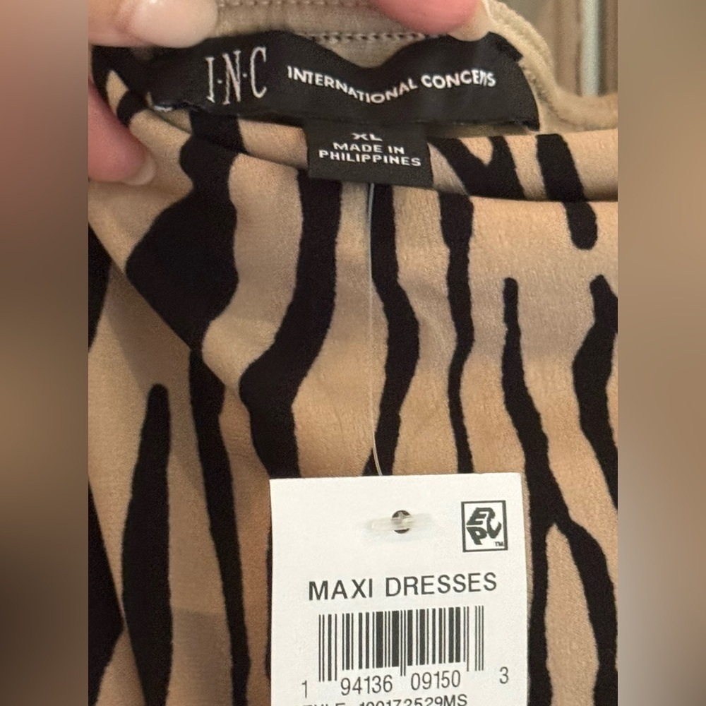 I.N.C. Zebra Printed Halter Maxi Dress, XL - Picture 7 of 16